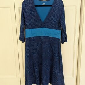 Patagonia Navy and Teal Long Sleeve Dress